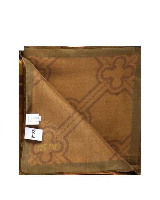 V73 Brown Geometric-Pattern Scarf