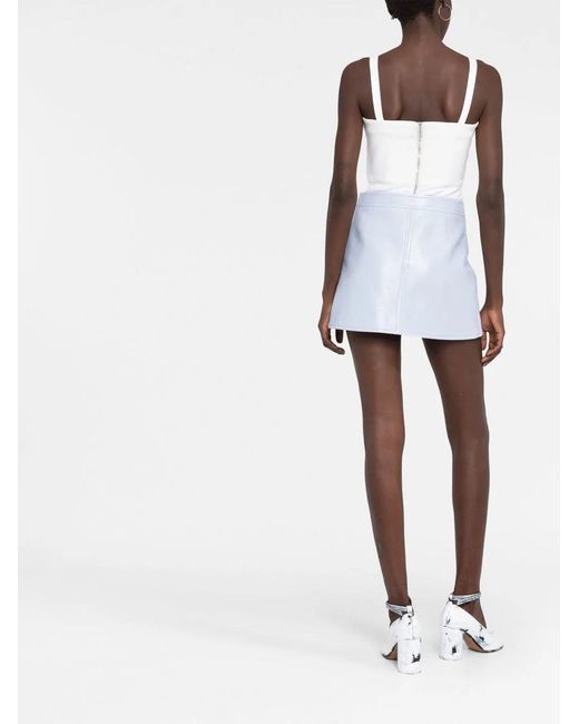 Courreges Blue Logo Patch Miniskirt