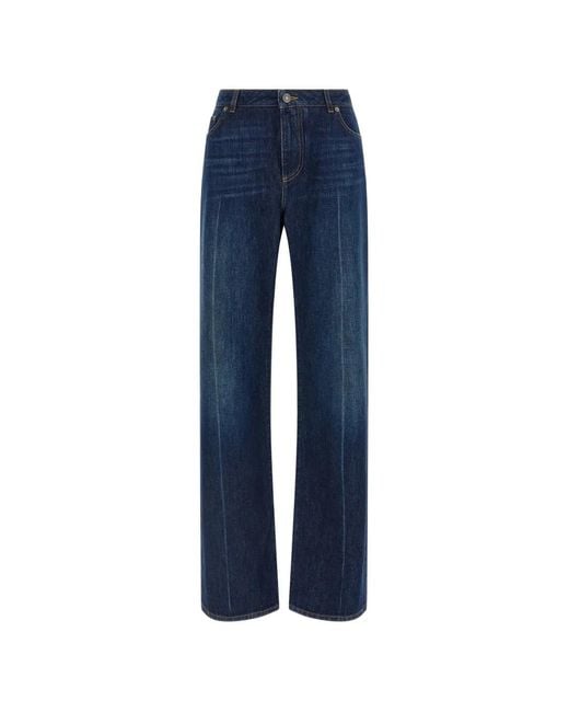 Dolce & Gabbana Blue Stone-Washed Low-Waist Jeans