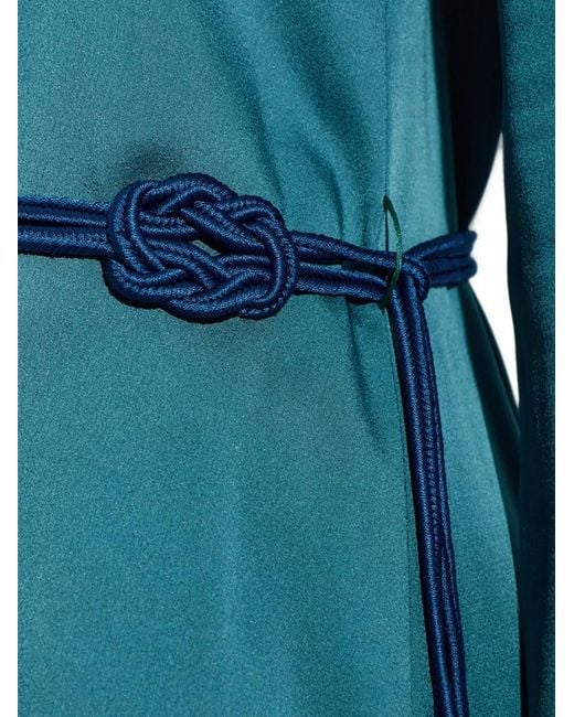 Forte_forte Blue Belted V-Neck Maxi Dress
