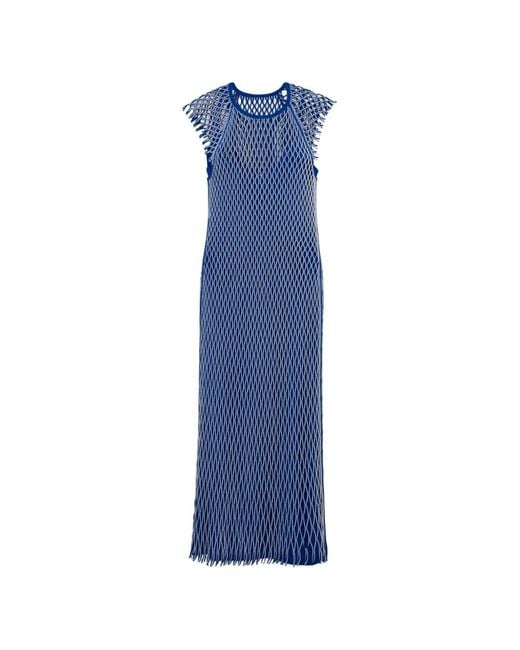 Jonathan Simkhai Blue Faylen Open-Weave Midi Dress