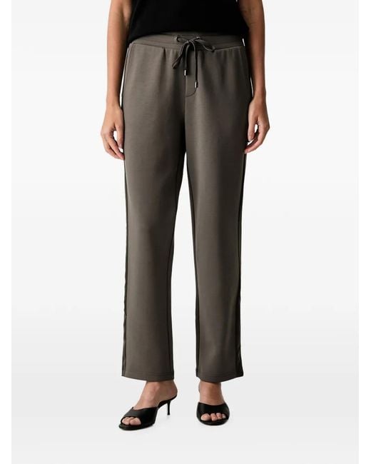Joseph Ribkoff Black Side-Stripe Drawstring Track Pants