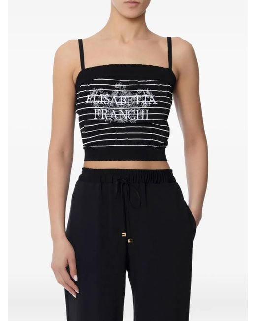 Elisabetta Franchi ストライプ トップ Black