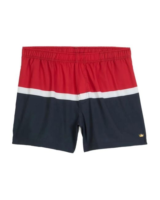 Osklen Riva Driekleurige Zwembroek Met Streep in het Red voor heren