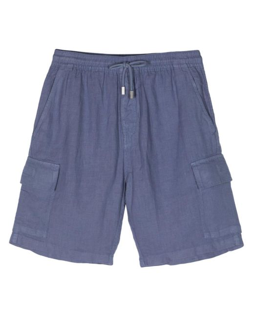 Vilebrequin Blue Drawstring Linen Cargo Shorts for men