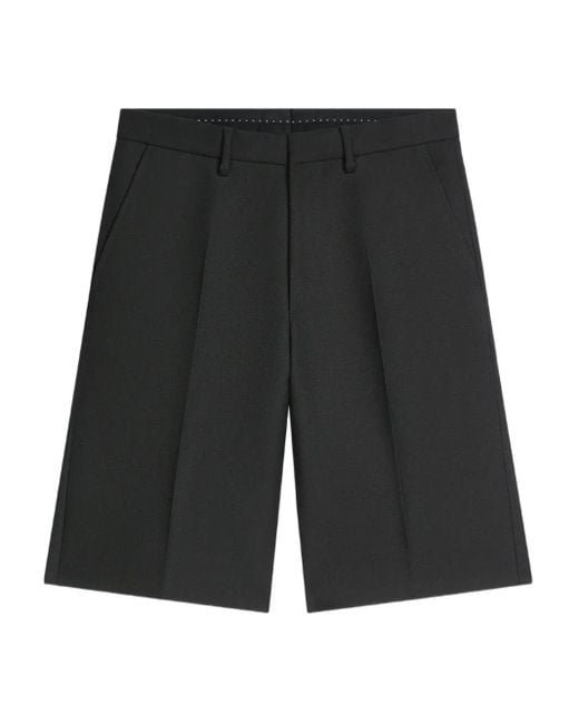 Dries Van Noten Black Tailored Wool Shorts for men
