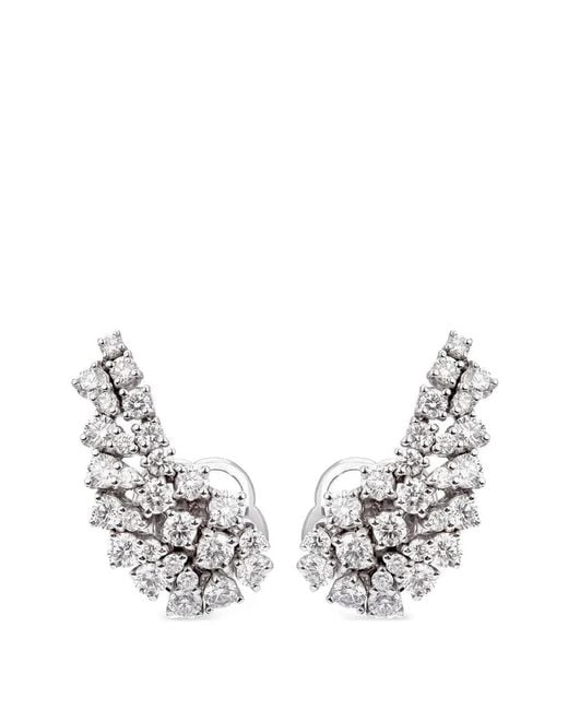 Zydo White Boucles D'Oreilles Climber Serties De Diamants