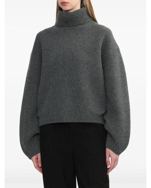 Totême  Gray Wool Turtle-Neck Jumper