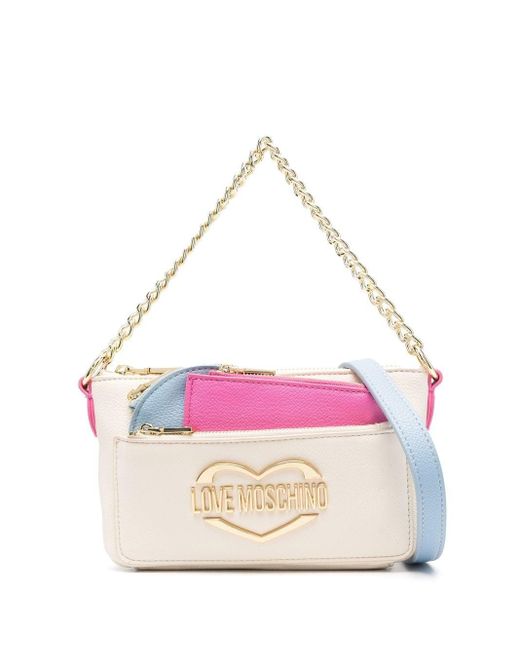 Love Moschino Logo-plaque Tote Bag in Pink | Lyst