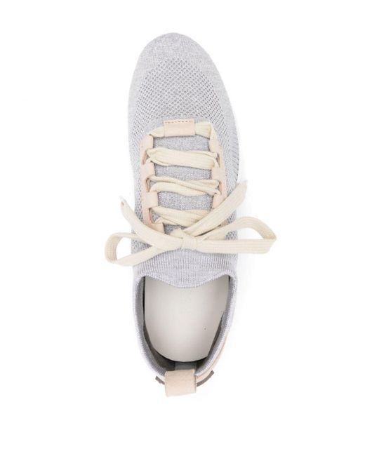 Peserico White Lurex Knitted Sneakers