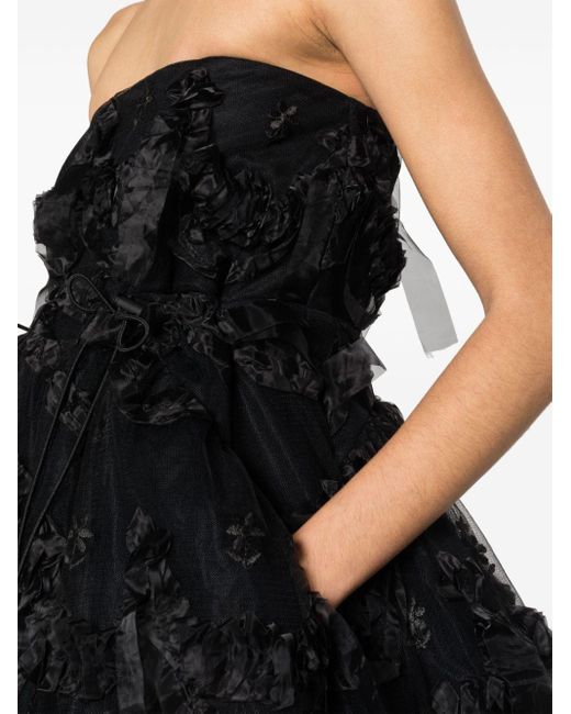Simone Rocha Black Ruffled Tulle Mini Dress - Women's - Nylon/acetate/polyamide/cupro