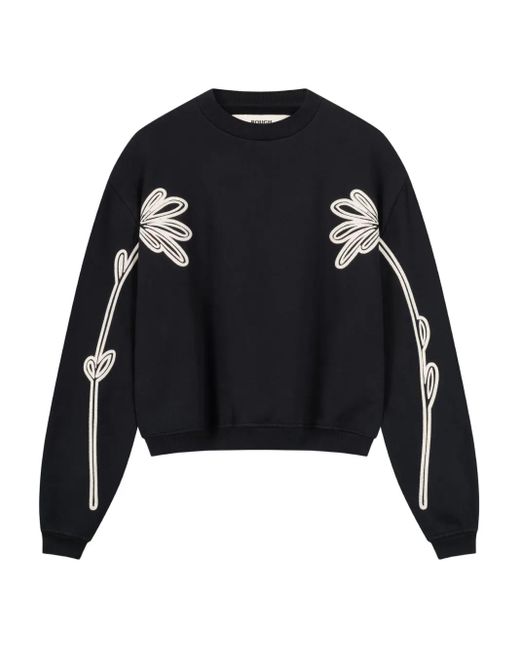 ROUGH フローラル スウェットシャツ Black