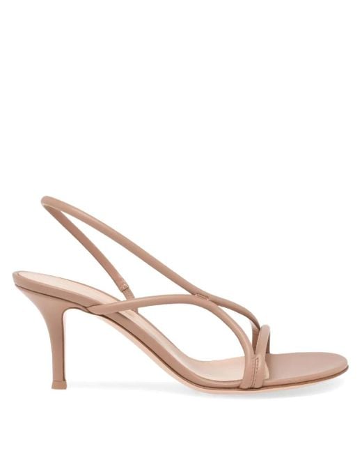 Gianvito Rossi Pink Ellis Slingback Leather Sandals