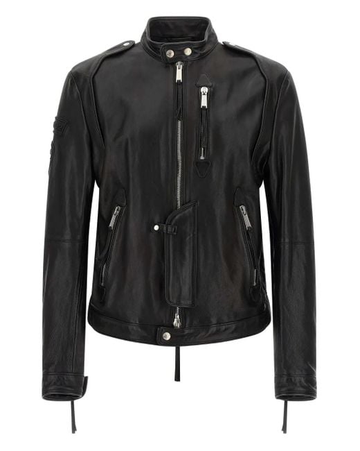 DSquared² Black X Ducati Leather Jacket for men