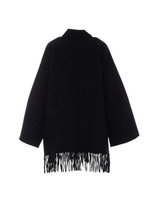 The Dynamis Studio Black Fringed V-Neck Jacket