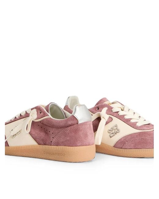 DSquared² Pink Panelled Logo-Plaque Sneakers
