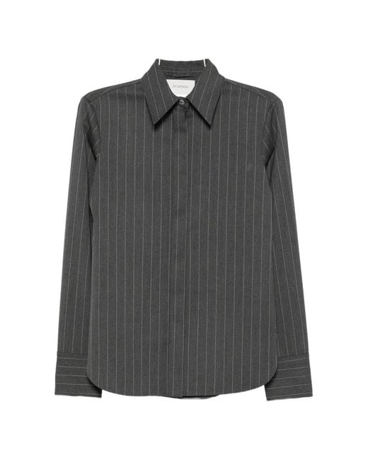Sportmax Gray Pinstripe-Patterned Shirt