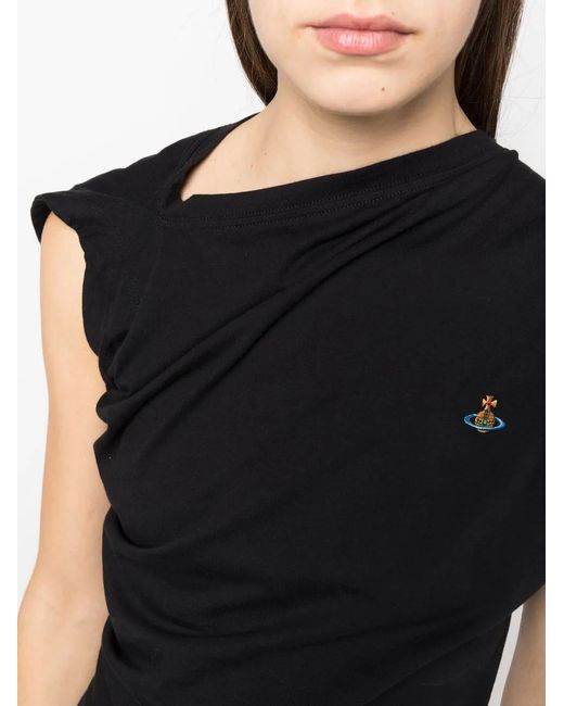 Vivienne Westwood Black Asymmetric Draped Top