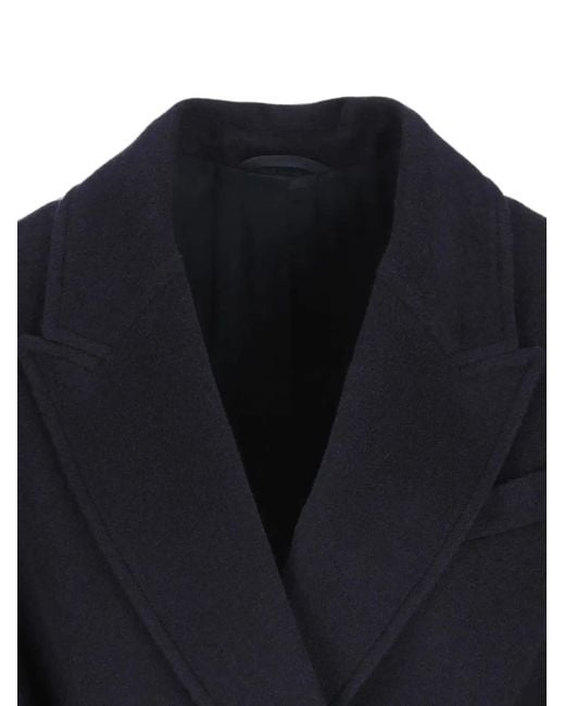 Brunello Cucinelli Black Double-Breasted Belted Coat
