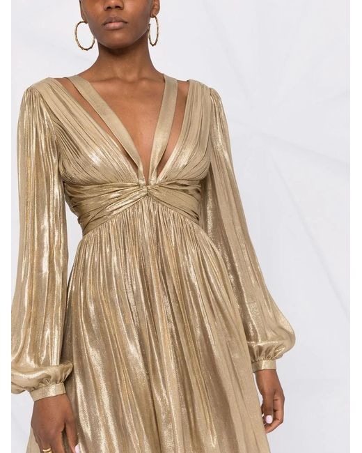 Alberta Ferretti Metallic Mini-Jurk in het Natural
