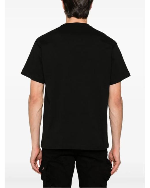 Versace Jeans Couture Black Barocco-Print Cotton T-Shirt for men