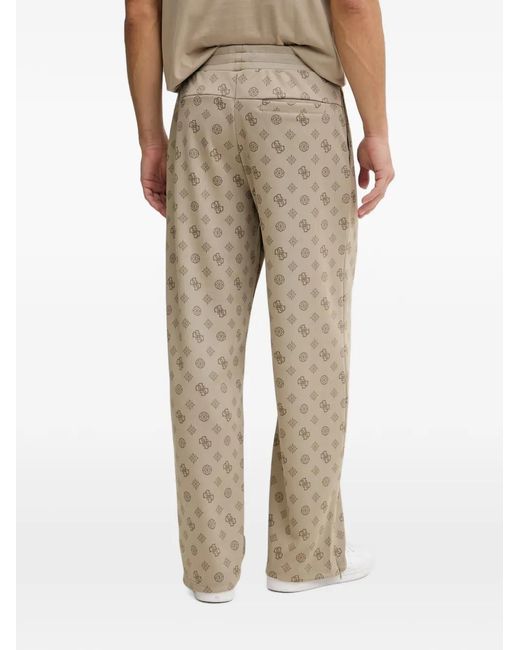 Guess Natural Monogram-Print Track Pants for men