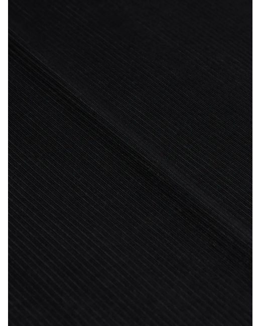 Maison Close Geribbelde Midi-Jurk in het Black