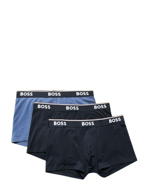 Set 3 boxer con logo di Boss in Blue da Uomo