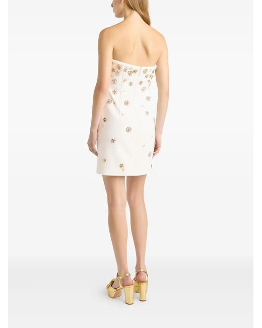 Cinq À Sept Natural Tumbling Flowers Strapless Samia Dress