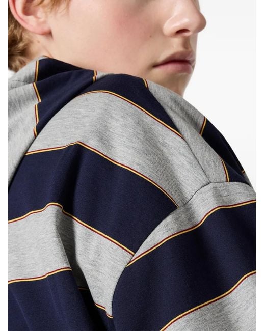Miu Miu Blue Striped Jersey Hoodie