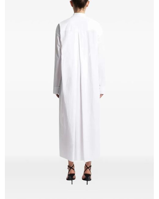 PT Torino White Emilia Belted Shirt Midi Dress