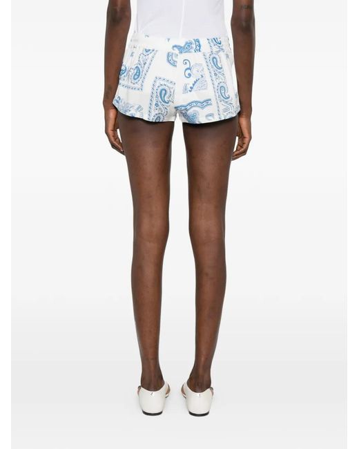 The Attico Blue Paisley Drawstring Shorts