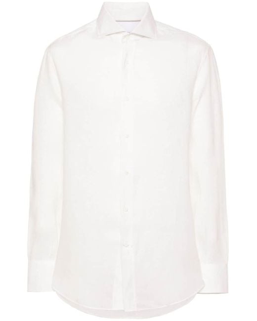 Brunello Cucinelli Linnen Overhemd in het White voor heren
