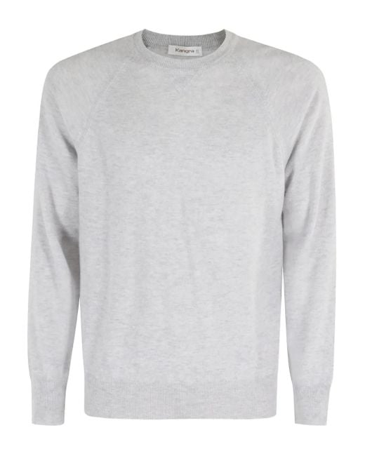 Kangra Gray Long-Sleeve Crew-Neck Sweater for men