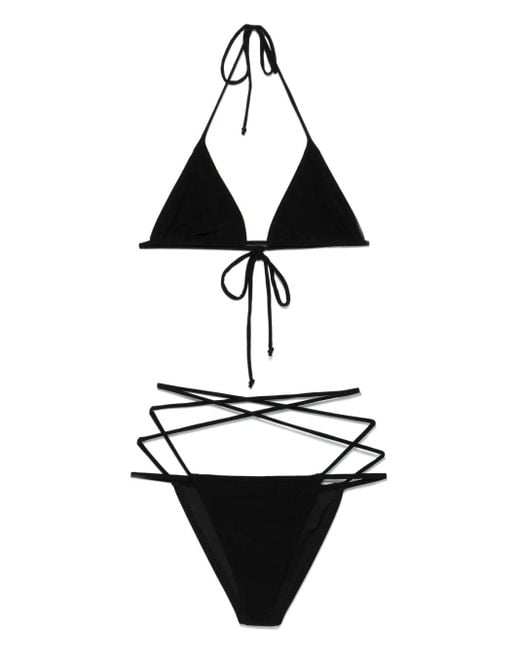 Norma Kamali White Criss-Cross Bikini