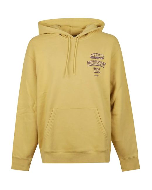 Felpa Con Cappuccio E Logo di Carhartt in Yellow da Uomo