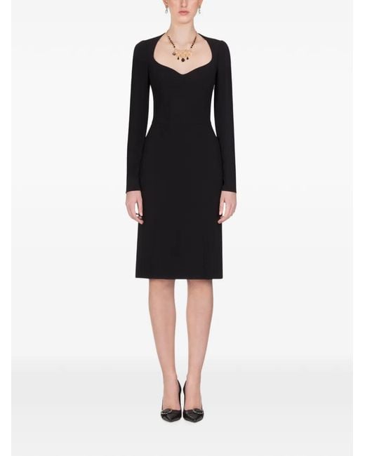 Dolce & Gabbana Black Scoop Neck Dress