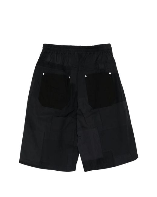Comme des Garçons Black Patchwork Drawstring Shorts for men