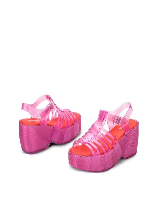 Melissa Pink Platform Cage Sandals