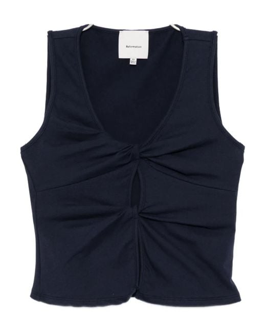 Reformation Blue Tefi Vest Top