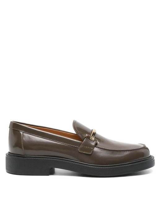 Tod's Gray 35Mm Bar-Detail Loafers