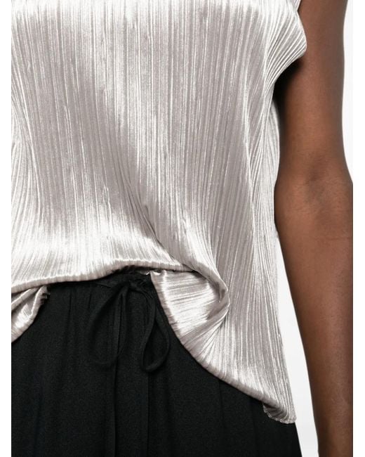 Forte_forte Gray Plissé-Effect Sleeveless Top
