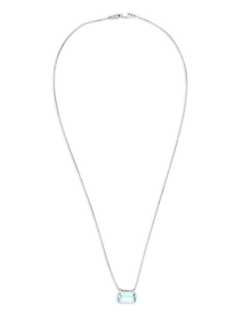 Yi Collection White Platinum Nouveau Aquamarine Necklace