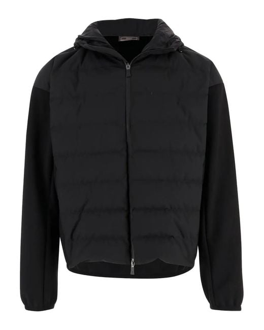 Herno Black Hooded Padded Jacket for men