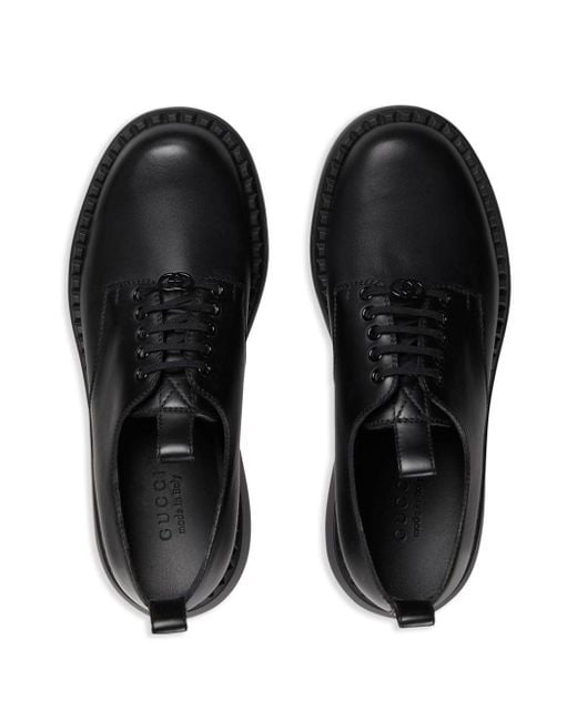 Zapatos Interlocking G con placa del logo Gucci de hombre de color Black