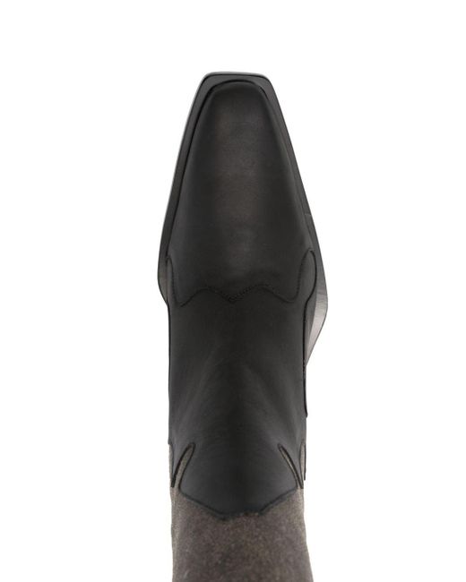 Eckhaus Latta Black 70mm Zipped Leather Boots for men