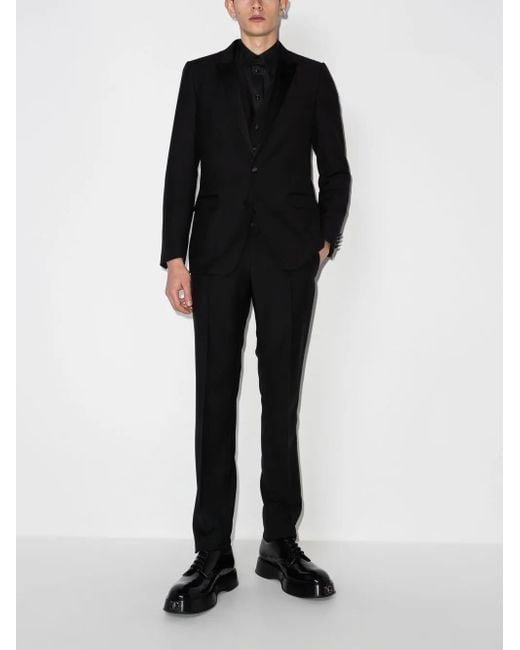 Dolce & Gabbana Black Three-Piece Dinner Suit for men