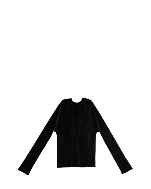 Pleats Please Issey Miyake Black Plissé Blouse