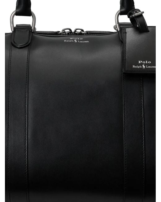 メンズ Polo Ralph Lauren レザー ダッフルバッグ Black