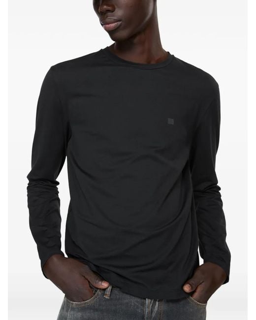 Acne Black Face Logo T-Shirt